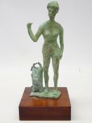 Claudio Parigi (Italian 1954-) bronze figure 'Hitchhiking with the Trolley' signed Parigi on plinth,