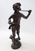 'The Grape Picker' bronze model after Moreau, inscribed signature to base,