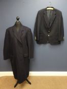 Christian Dior full length navy wool coat 46" and navy wool blazer,
