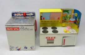 Vintage Chad Valley electric washing machine and a 1950's Fuchs German play set,