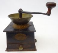 19th century Kenrick & Sons cast iron coffee grinder,