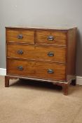 19th century mahogany chest fitted with two short and two long drawers, W94cm, H89cm,