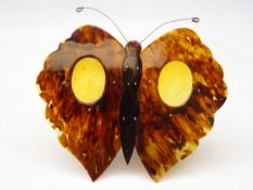 Art Deco style simulated tortoise shell picture frame in the form of a butterfly,