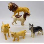 Beswick Alsatian 'Ulrica of Brittas', Cocker Spaniel,