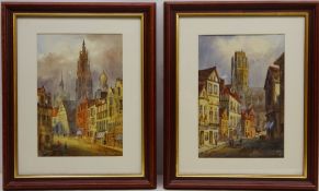 'Rouen' and 'Antwerp', two watercolours signed and titled by Edward Nevil (British fl.1880-1900) 26.