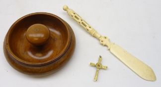 Three early 20th century souvenir Stanhope's including a turned teak ashtray from Victoria Falls,