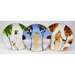 Three Art Deco style Brian Wood large ceramic Ltd.