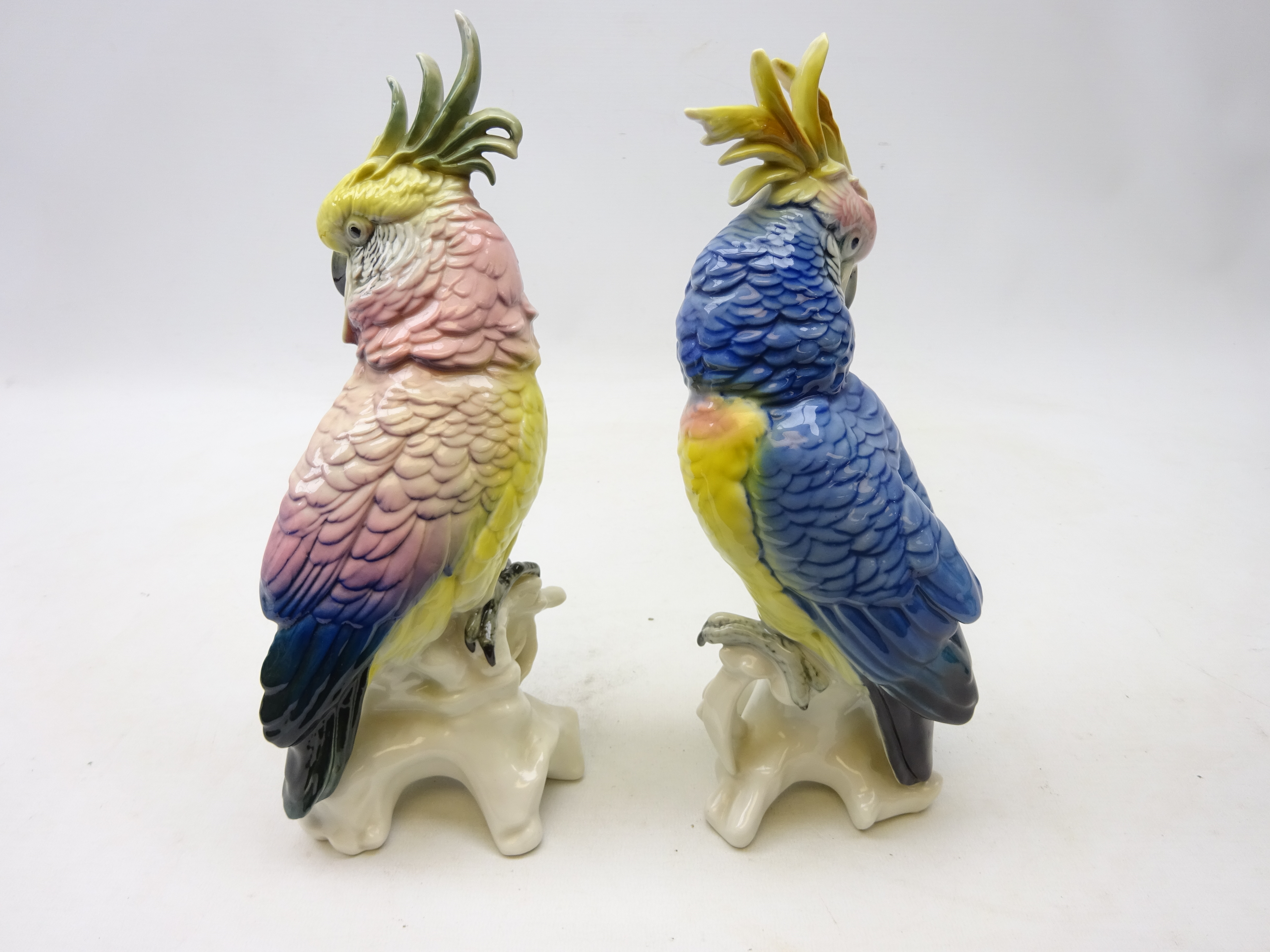 Pair Karl Ens Volkstedt porcelain Cockatoos, H28cm (2) Condition Report No damage. - Image 2 of 2