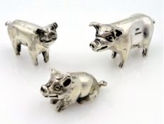 Three silver pigs, by James R Biggins Sheffield 2013, 2014 and 2015 4.