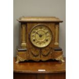Early 20th century walnut mantel clock,