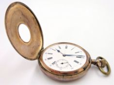 Swiss 9ct rose gold chronometer half hunter pocket watch,