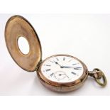 Swiss 9ct rose gold chronometer half hunter pocket watch,