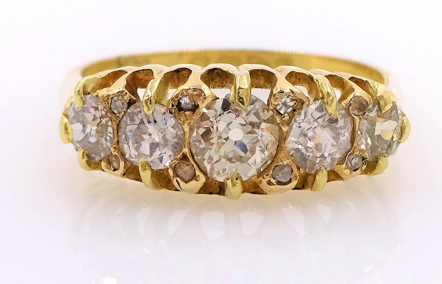 Victorian 18ct gold diamond ring, Chester 1896 boxed Condition Report 3.