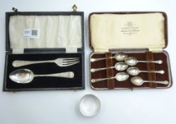 Set of six silver coffee spoons,