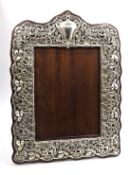 Edwardian silver on oak freestanding photograph frame by William Harrison Walter Birmingham 1902,