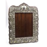 Edwardian silver on oak freestanding photograph frame by William Harrison Walter Birmingham 1902,