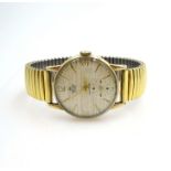 Gentleman's 9ct gold Smiths Deluxe wristwatch, inscribed verso 'British Railways W.