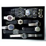 Collection of wristwatches including Everest antimagnetic, Invicta Electronic, Smiths Empire,