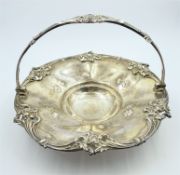 Silver fruit basket by Robinson, Edkins & Aston Birmingham 1838, swing handle,