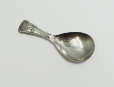 William IV silver Kings pattern caddy spoon, Unite & Hilliard, 1830,