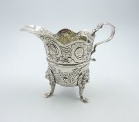 Mid 18th century Irish silver tripod milk jug possibly by William Townsend Dublin 11cm approx 7oz