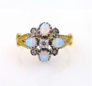 Opal and stone set silver-gilt ring stamped SIL Condition Report <a href='//www.