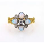 Opal and stone set silver-gilt ring stamped SIL Condition Report <a href='//www.