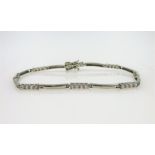 9ct white gold cubic zirconia bracelet hallmarked Condition Report Approx 5.