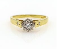 18ct gold diamond ring illusion set with diamond set shoulders Condition Report