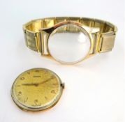 Gentleman's Doxa 14ct gold wristwatch Swiss hallmark c.