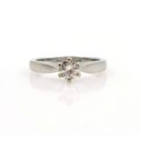 White gold single stone round brilliant cut diamond ring hallmarked 18ct approx 0.