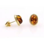 9ct gold amber stud ear-rings stamped 375 Condition Report <a href='//www.