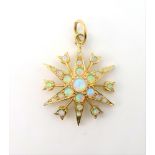 9ct gold opal star pendant hallmarked Condition Report Length = 2.8cm approx 3.