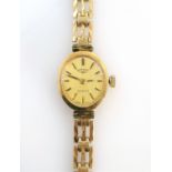 9ct gold Ladies Rotary quartz bracelet wristwatch hallmarked approx 10gm (excluding movement)