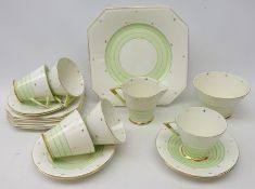 Art Deco Palissy tea set for six,