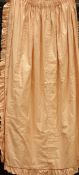 'Laura Ashley' pink chintz and lined single curtain with pencil pleat heading, W120cm,