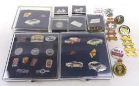 Rally/ Motor Sport Interest - Set of twelve Fiat pin badges including 'Abarth' enamelled badge,