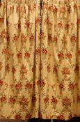 Pair 'James Brindley of Harrogate' floral pattern curtains, thermal lined,