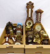 Black Forest mantle clock, brass lantern clocks, Benzing Original Brevete pigeon racing clock,