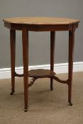 Edwardian satinwood and burr octagonal table centre table,
