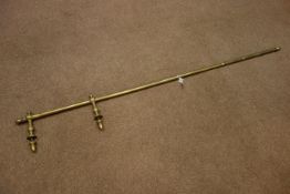 20th century brass rail with turned supports and finials,