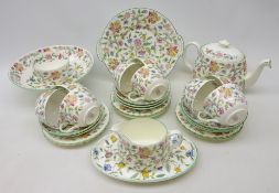 Minton 'Haddon Hall' pattern tea set for eight,