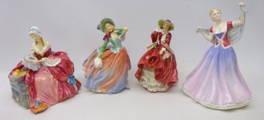 Four Royal Doulton figurines; 'Penelope', 'Top O' The Hill',