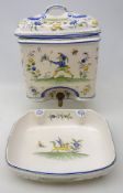 20th century French faience Moustiers lavabo,