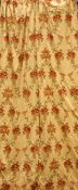 Pair 'James Brindley of Harrogate' floral pattern curtains, thermal lined,