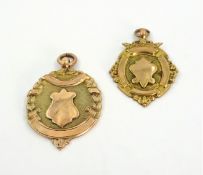 Two 9ct gold 1920s medals approx 15.6gm Condition Report <a href='//www.