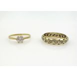 Two stone set gold dress rings hallmarked 9ct Condition Report SIngle stone ring