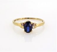 Single stone sapphire gold ring stamped 9ct Condition Report <a href='//www.
