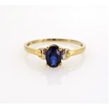 Single stone sapphire gold ring stamped 9ct Condition Report <a href='//www.