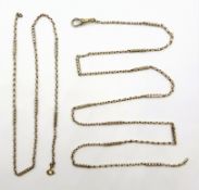9ct gold (tested) watch chain broken links approx 15.